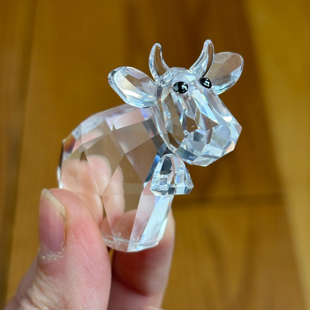 Retired  Swarovski Crystal Cow Figurine
